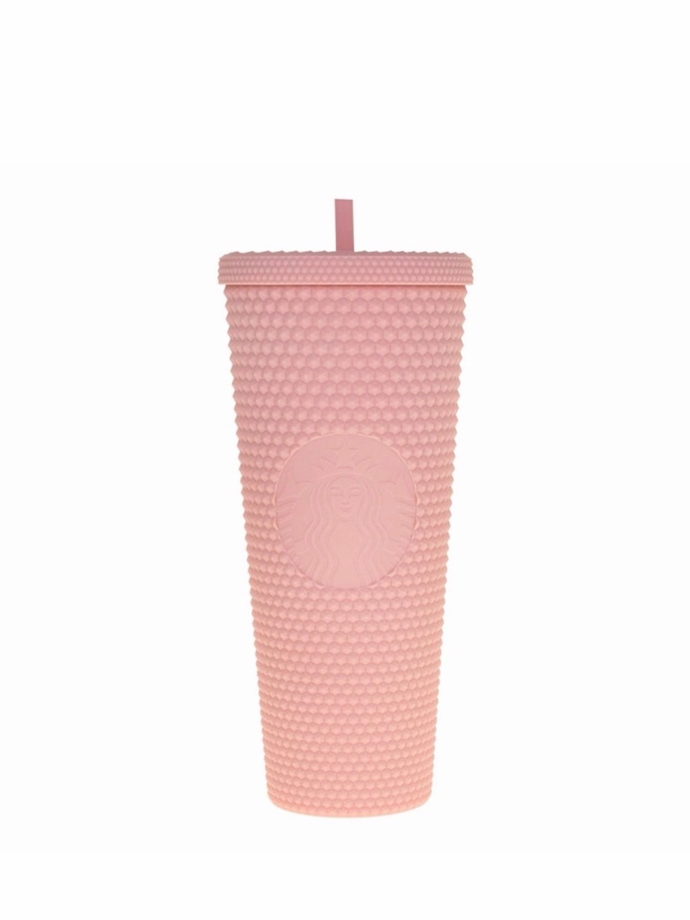 Starbucks Venti Tumbler Studded Matte Pink Diamond Rubberized Cold Cup 24oz